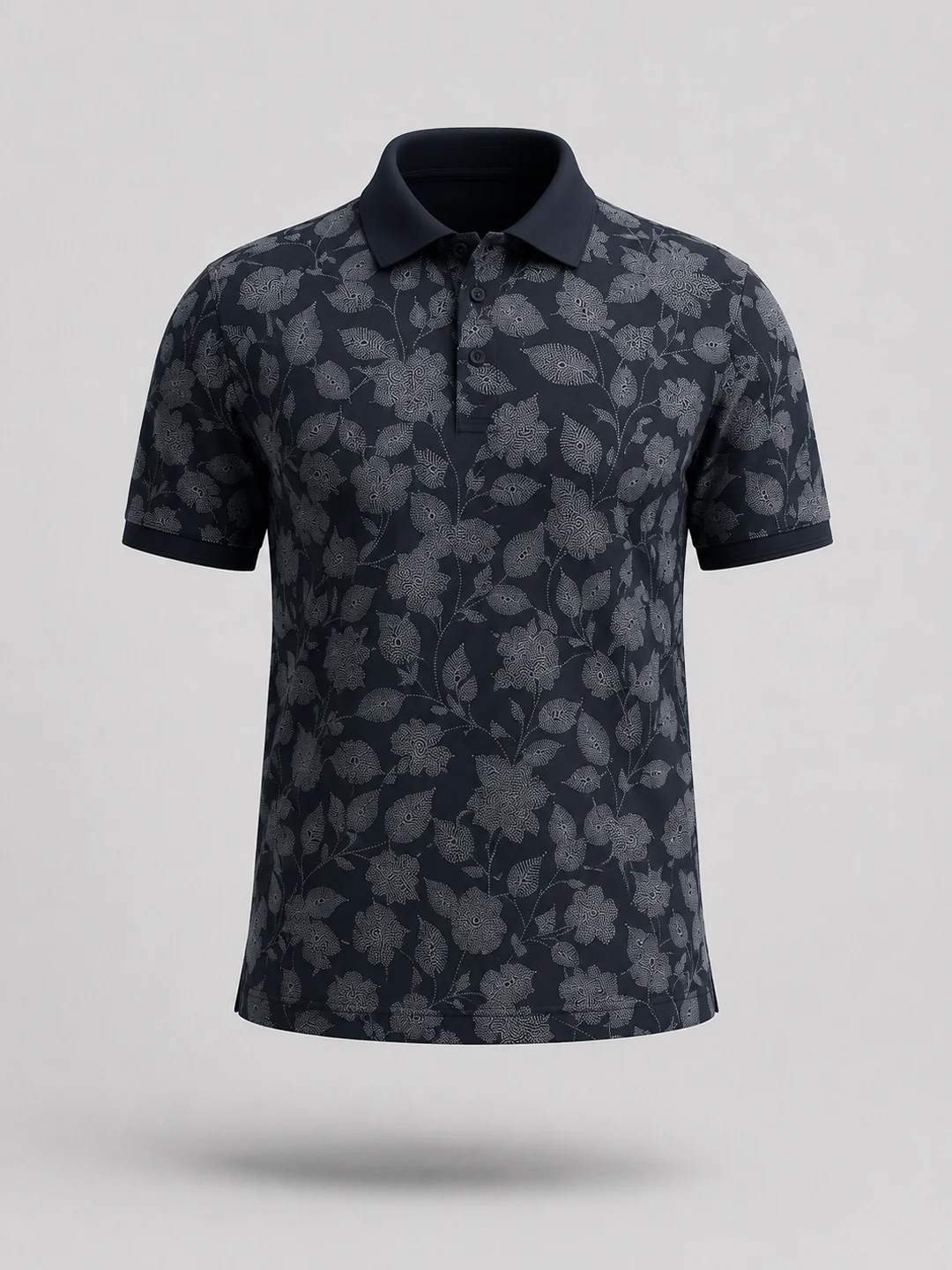 Grey Floral Print T-shirt Men